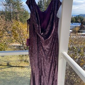 Glamorous Purple Sequin Prom Dress